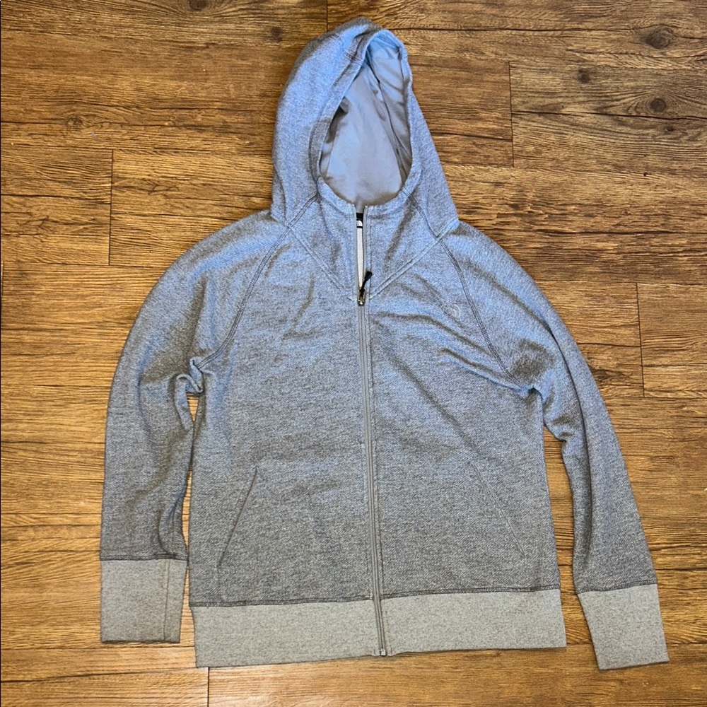 The North Face Women's Gray Full Zip Hoodie Jacket with Pockets sweatshirt